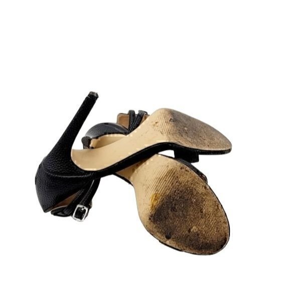 Saks Black Leather Heels 5.5 - Picture 5 of 9